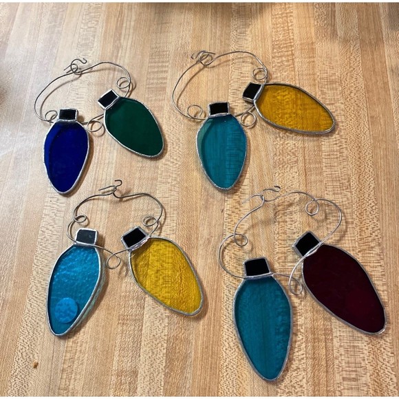 SALE ‼️ Window Decorations Leaded Stained Glass Hand Crafted Lot of 3 - Picture 1 of 4